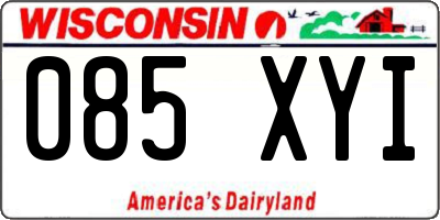 WI license plate 085XYI