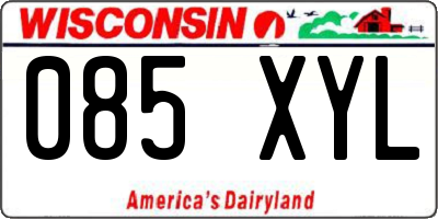 WI license plate 085XYL