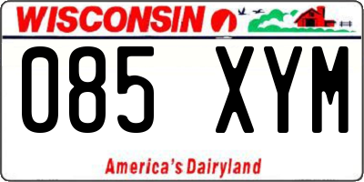 WI license plate 085XYM