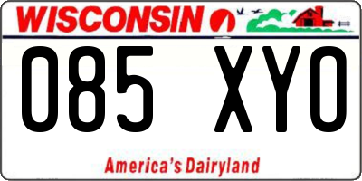 WI license plate 085XYO