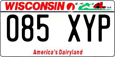 WI license plate 085XYP