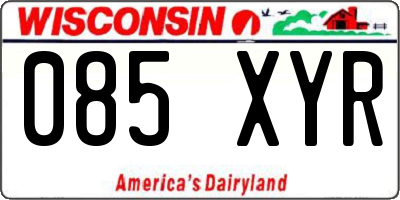 WI license plate 085XYR