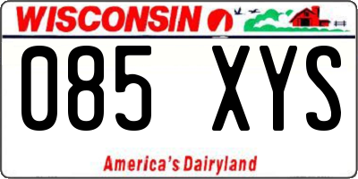 WI license plate 085XYS