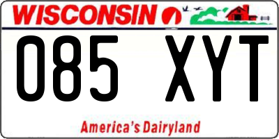 WI license plate 085XYT