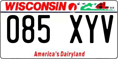 WI license plate 085XYV