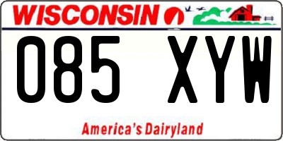 WI license plate 085XYW