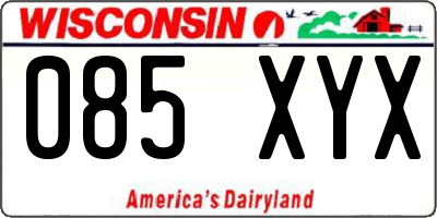 WI license plate 085XYX