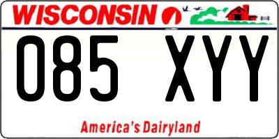 WI license plate 085XYY