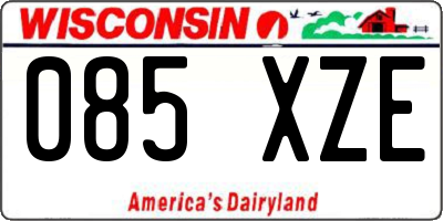WI license plate 085XZE
