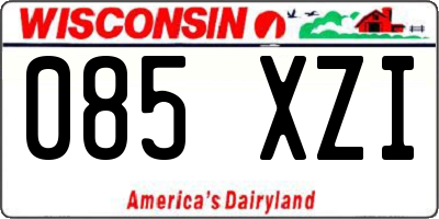 WI license plate 085XZI