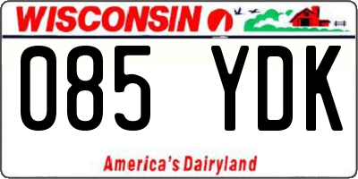 WI license plate 085YDK