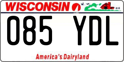 WI license plate 085YDL