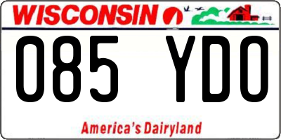 WI license plate 085YDO