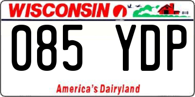 WI license plate 085YDP