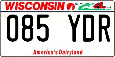 WI license plate 085YDR