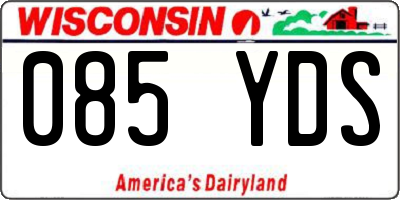 WI license plate 085YDS