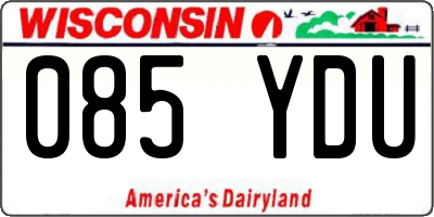 WI license plate 085YDU