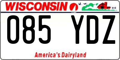 WI license plate 085YDZ