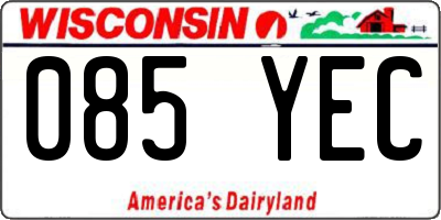 WI license plate 085YEC