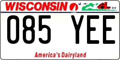 WI license plate 085YEE