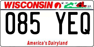 WI license plate 085YEQ