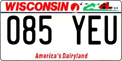 WI license plate 085YEU
