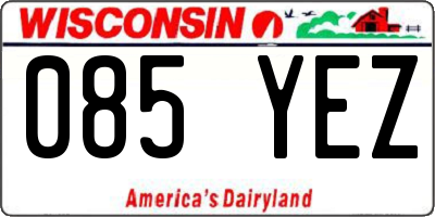WI license plate 085YEZ