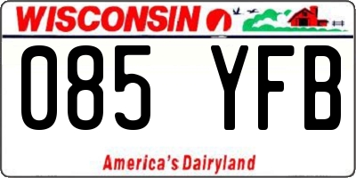 WI license plate 085YFB