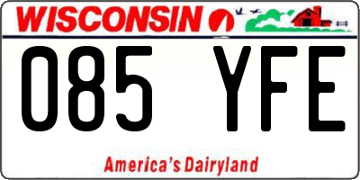 WI license plate 085YFE