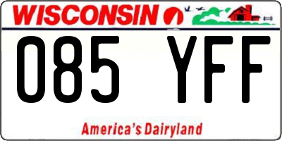 WI license plate 085YFF