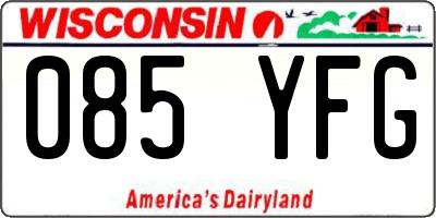 WI license plate 085YFG