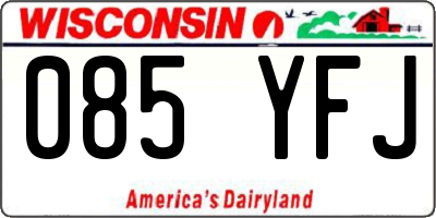 WI license plate 085YFJ
