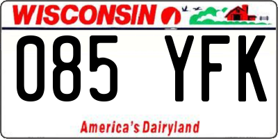 WI license plate 085YFK