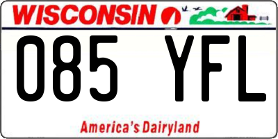 WI license plate 085YFL