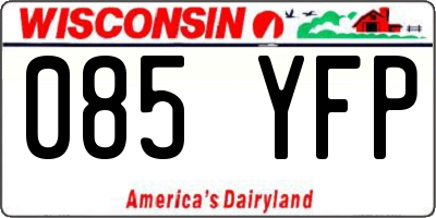 WI license plate 085YFP