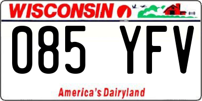 WI license plate 085YFV