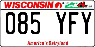 WI license plate 085YFY