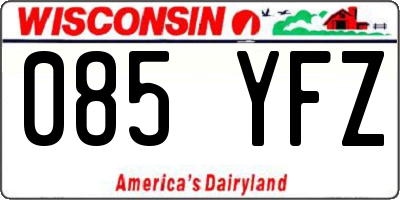 WI license plate 085YFZ