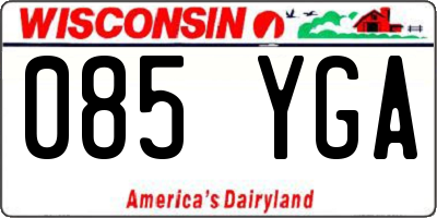 WI license plate 085YGA
