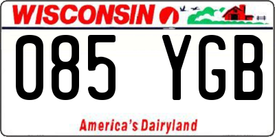 WI license plate 085YGB