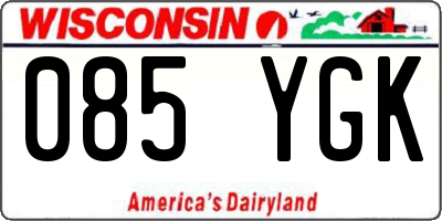 WI license plate 085YGK
