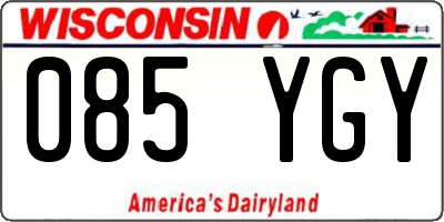 WI license plate 085YGY