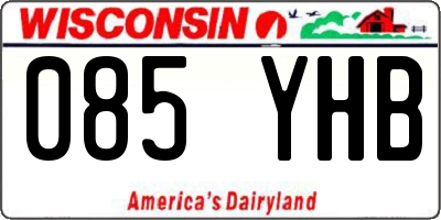 WI license plate 085YHB