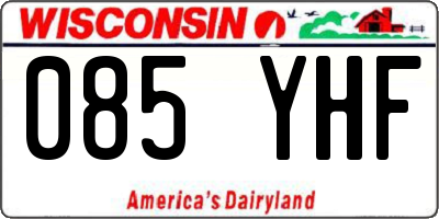 WI license plate 085YHF