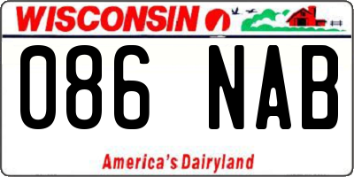 WI license plate 086NAB