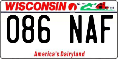 WI license plate 086NAF