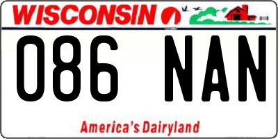 WI license plate 086NAN