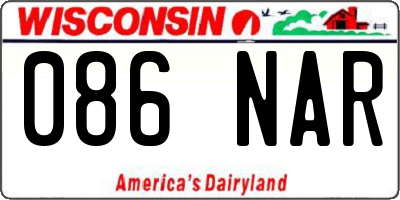 WI license plate 086NAR