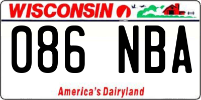 WI license plate 086NBA