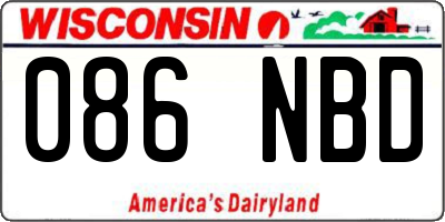 WI license plate 086NBD